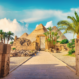 The Pyramid of Egypt Complex in the Sands of Giza Desert